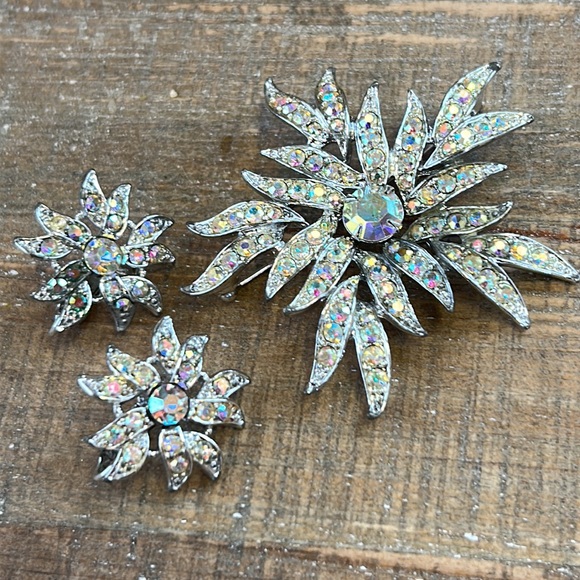 Sarah Coventry Aurora Blaze Vintage Brooch & Earrings Set. 1960’s - Picture 10 of 16